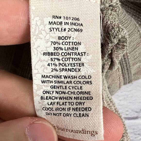 Soft Surroundings Womens S Coastal Grandma Boho Minimalist Mixed Media Tunic Top - Picture 8 of 11